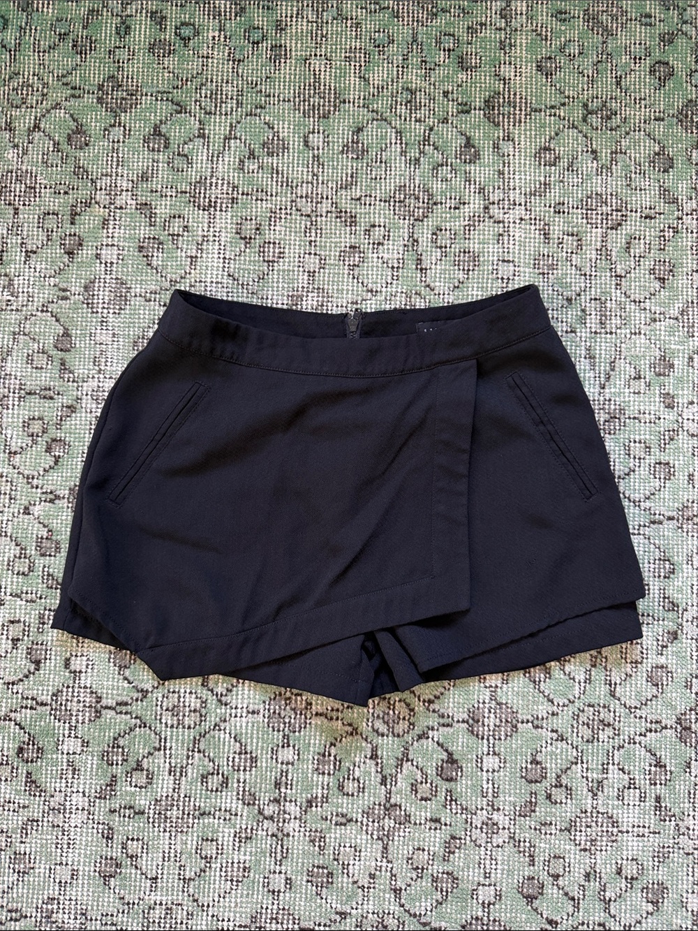 Sanctuary Black Wrap-Front Skort Shorts